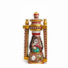 Hand-painted Rajasthani marble lantern, alternate angle