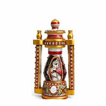 Hand-painted Rajasthani marble lantern, front view